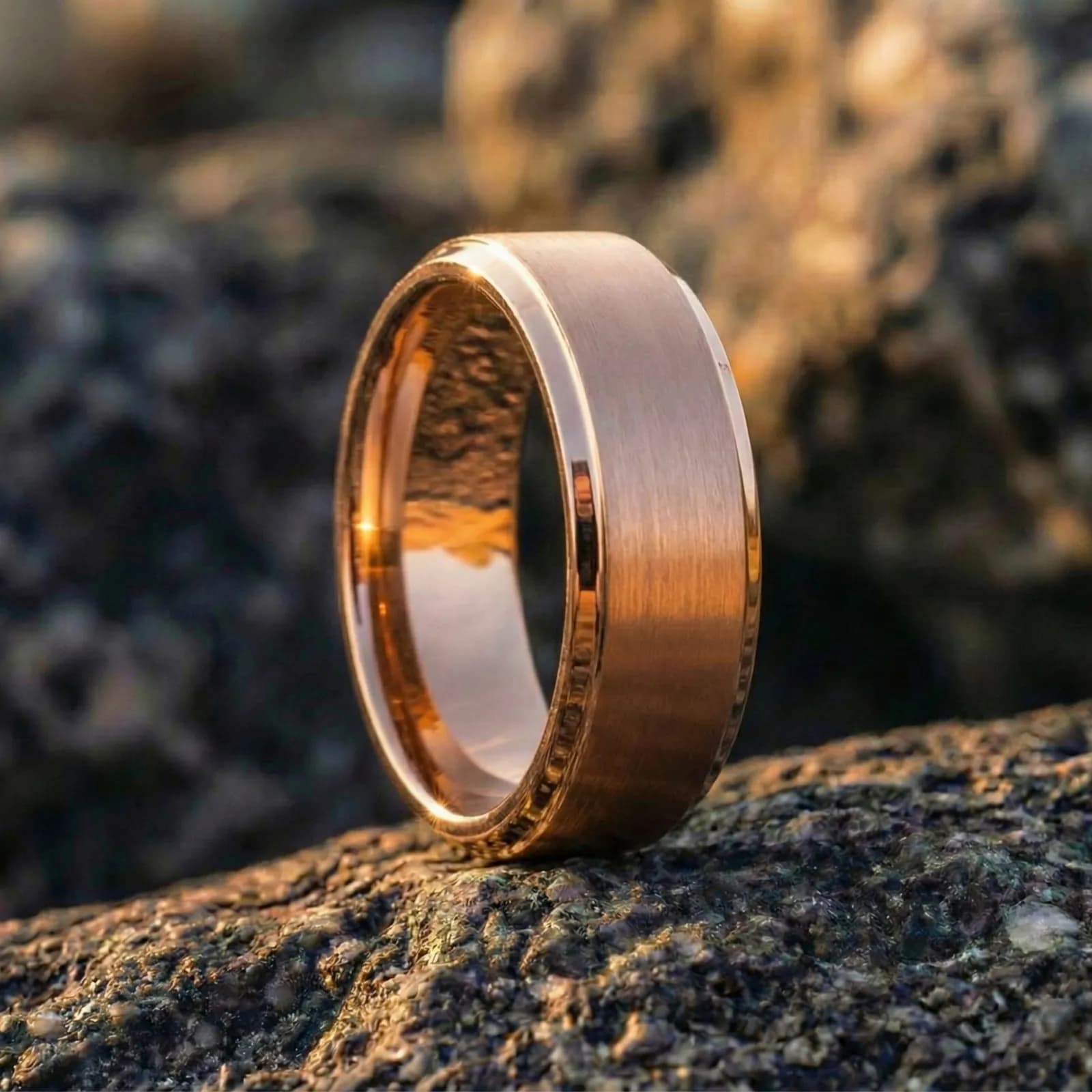 The Aureum, men's tungsten carbide wedding band