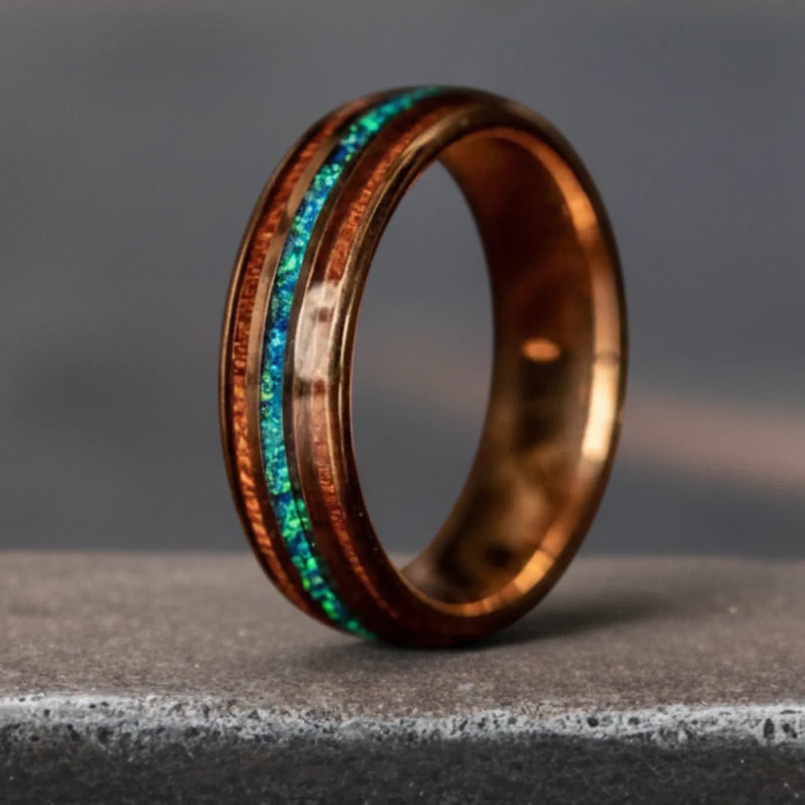 The Aurora, men's tungsten carbide wedding band