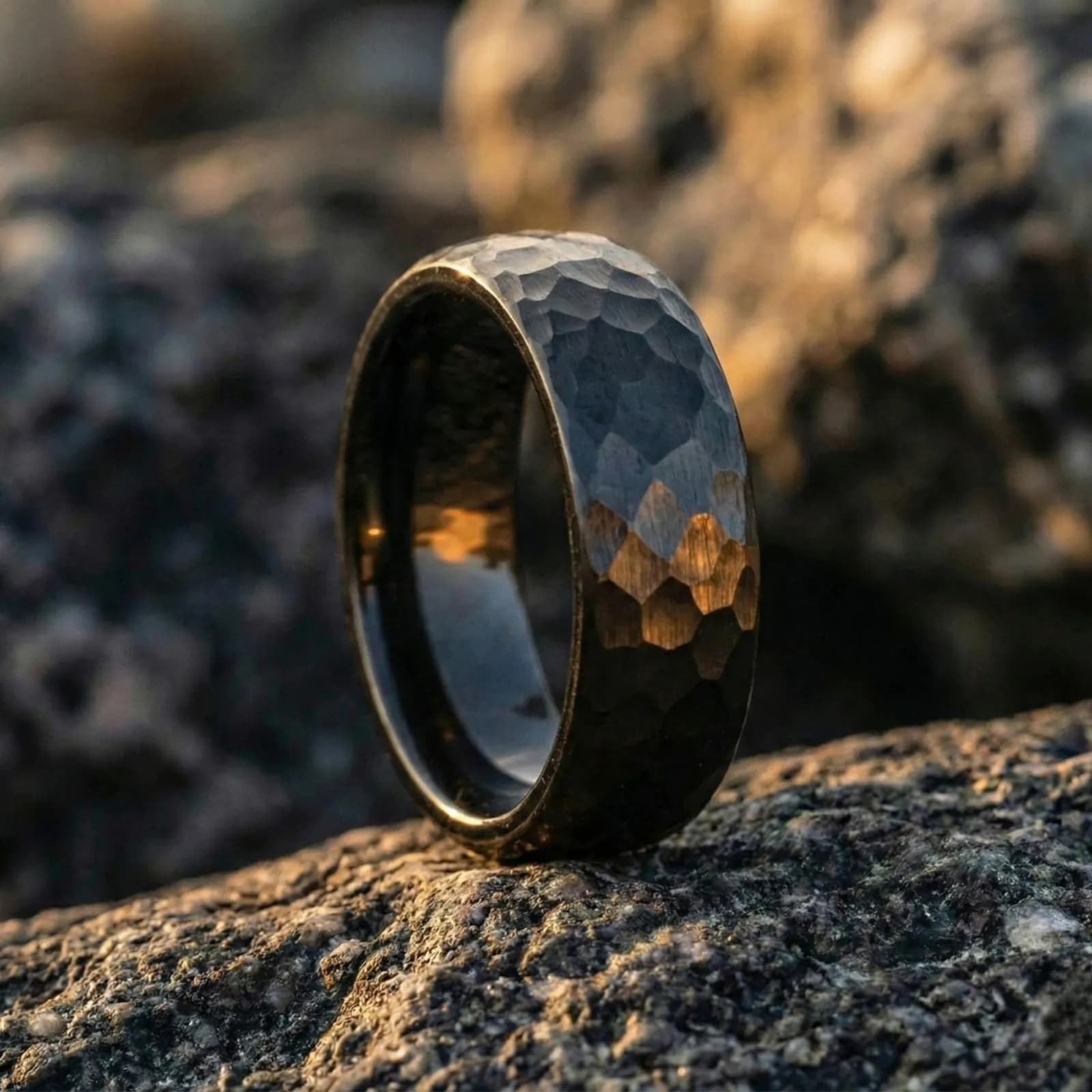 The Crest, men's tungsten carbide wedding band