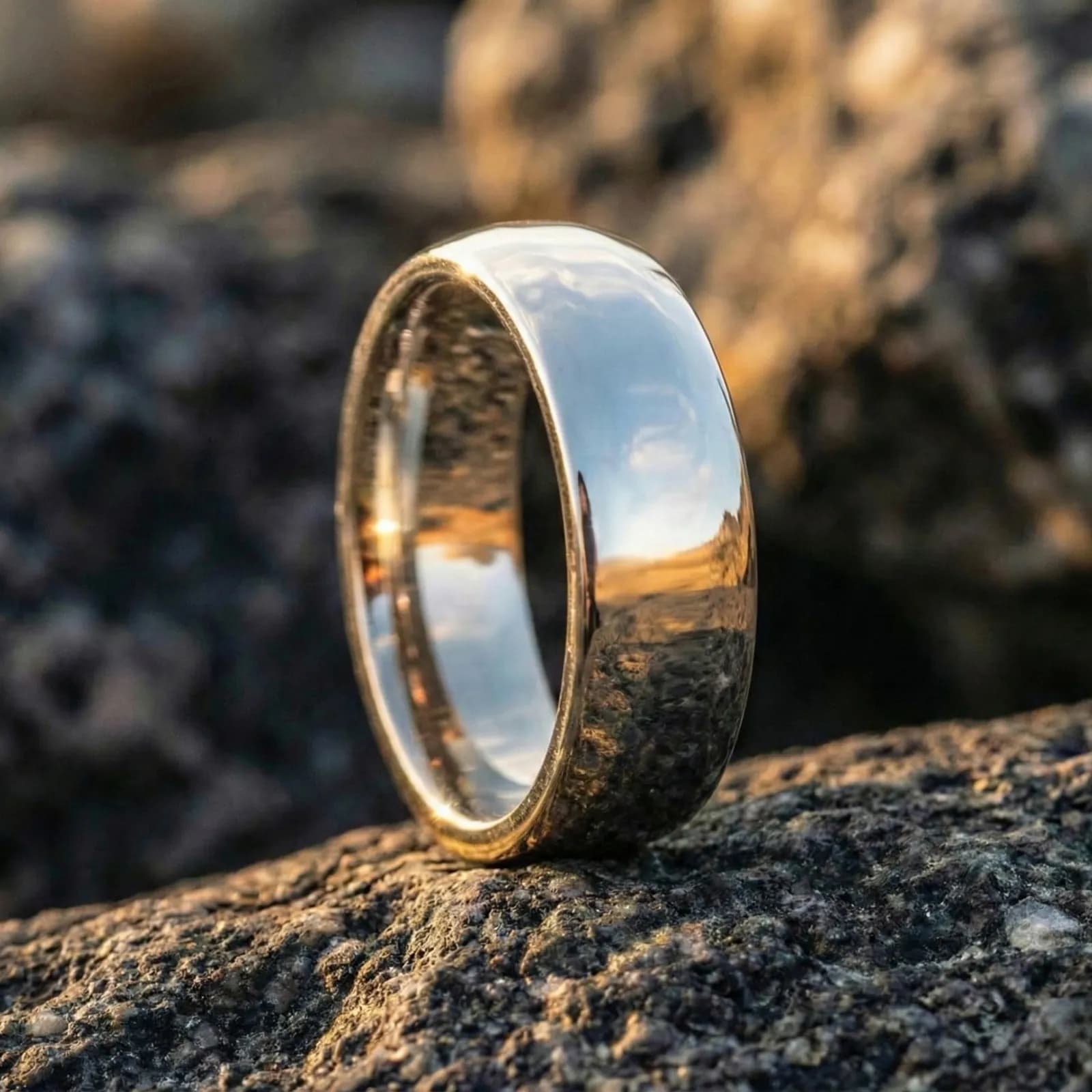 The Halo, men's tungsten carbide wedding band