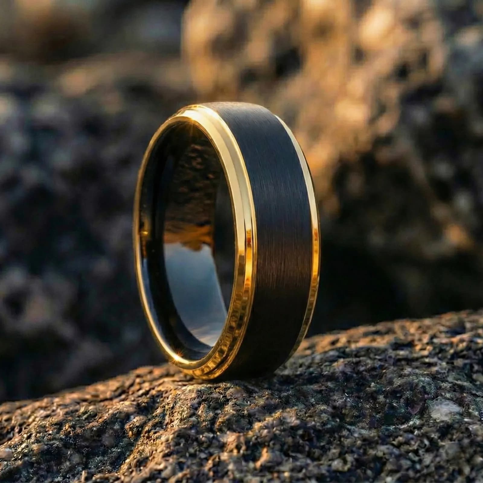 The Noir, men's tungsten carbide wedding band