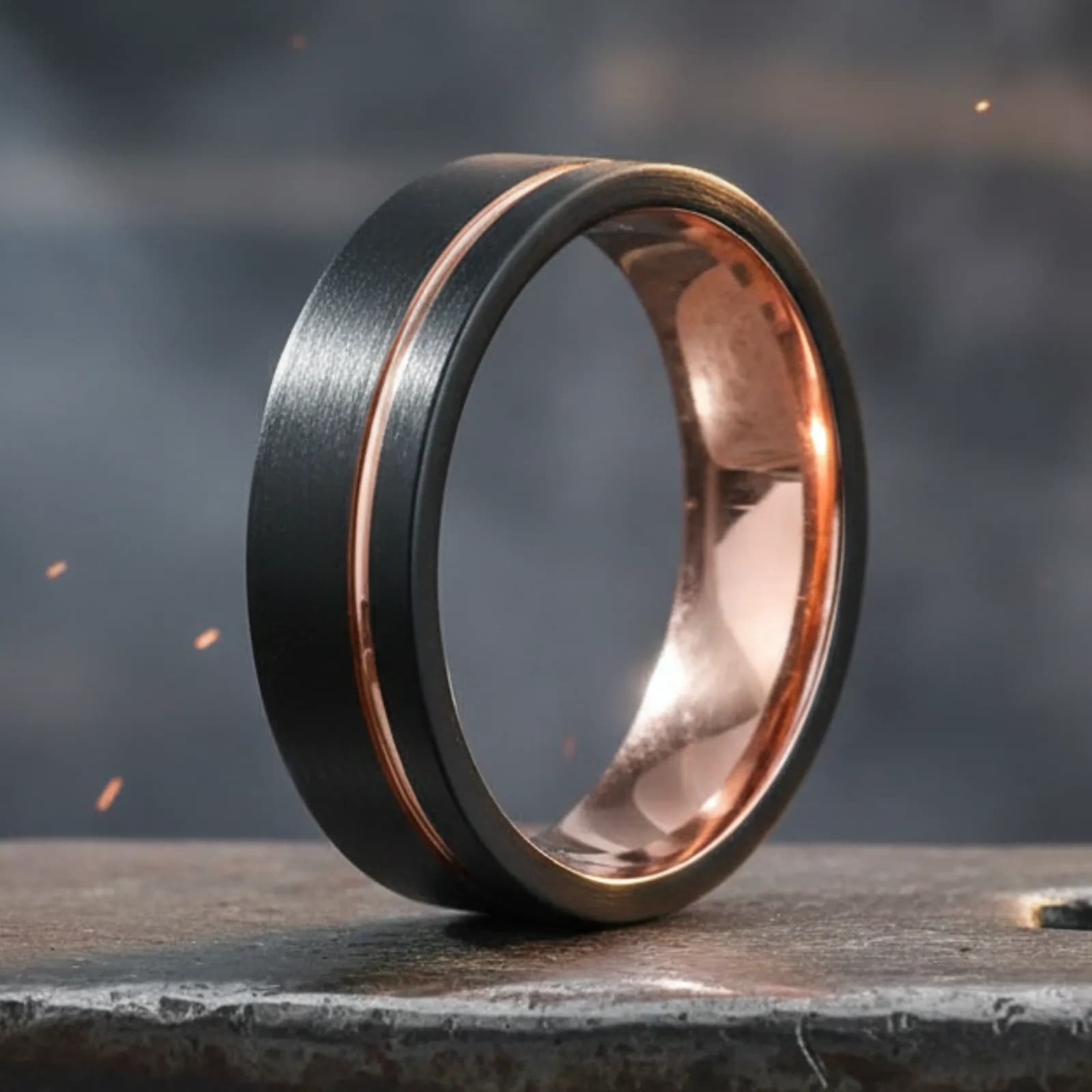 The Rift, men's tungsten carbide wedding band