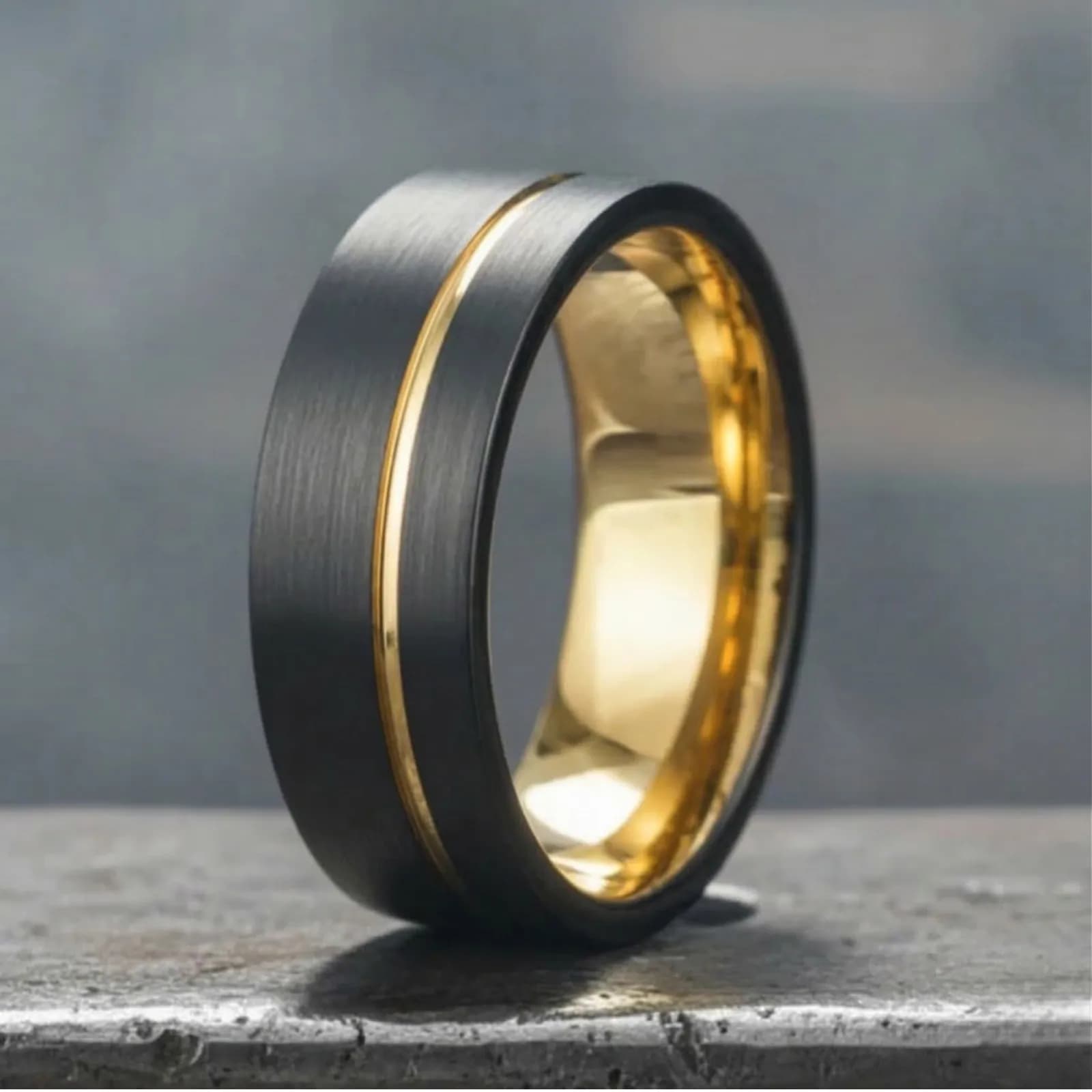 The Striker, men's tungsten carbide wedding band