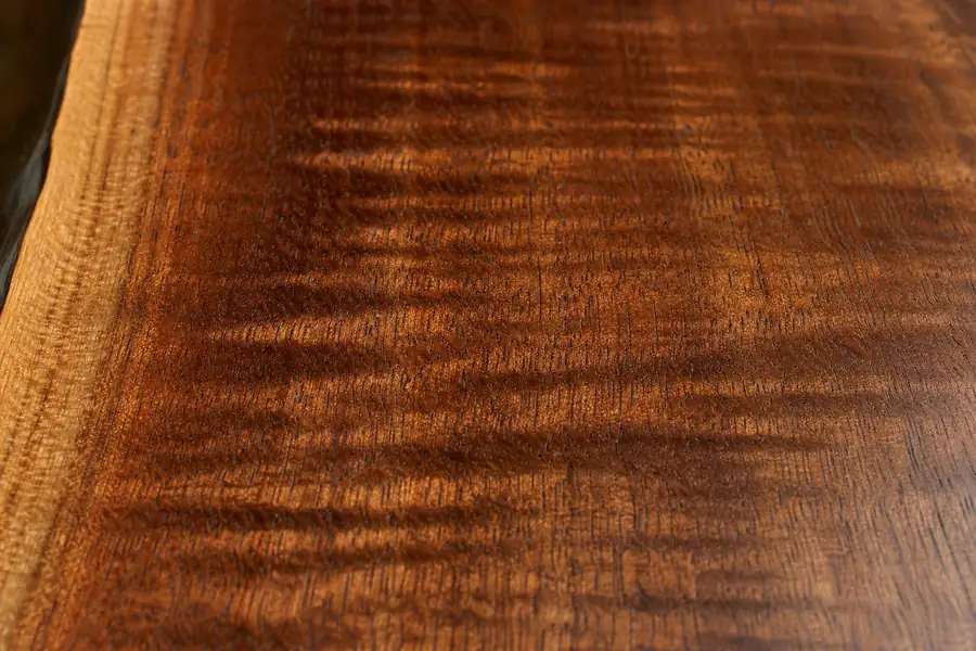 Extreme macro of koa grain showing figure and depth